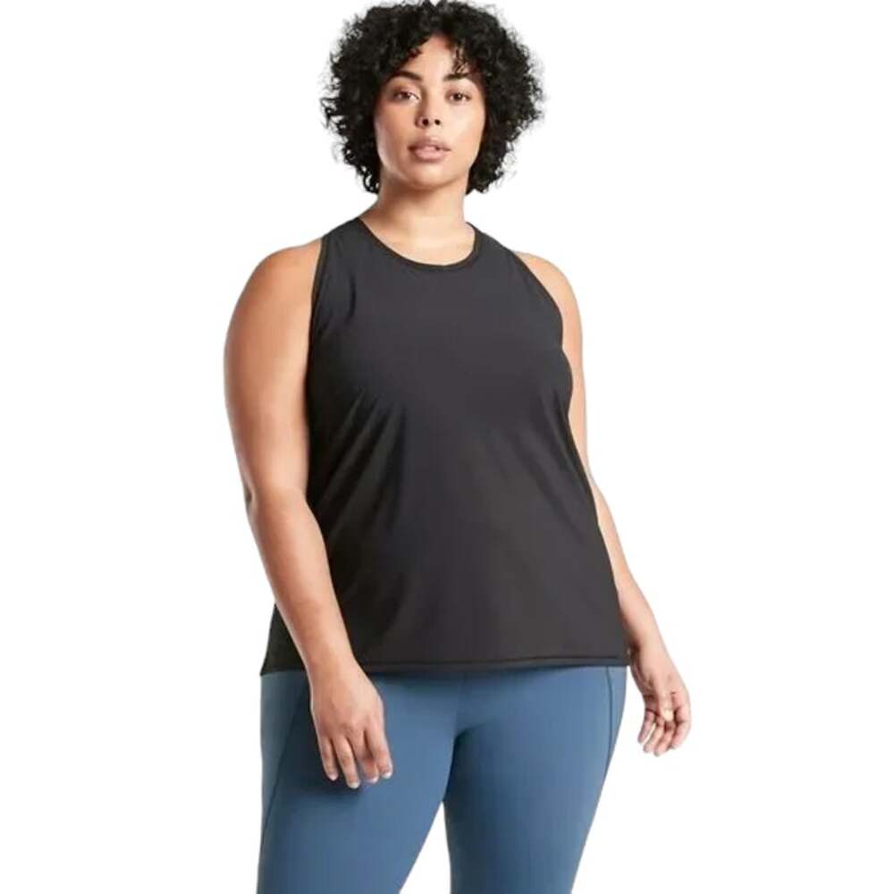 Athleta Ultimate Train Tank Top High Neck Sweat Wicking Size 1X Black